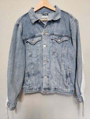 Elia CherLight Wash Denim Cow Girl Jacket - Casual Button-Front Size Large